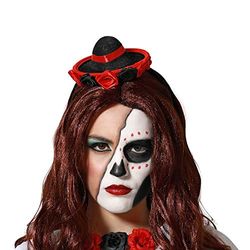 BigBuy Carnival Diadema Rojo/Negro Sombrero Mini Halloween