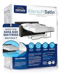 Allersoft| Queen Sleeper Sofa Mattress Cover with Secure Locking Zipper. Creates a Natural Seal On All Sides of Your Pull-Out Sofa Mattress from Liquids, Dust, Pet Dander, Pollen & More