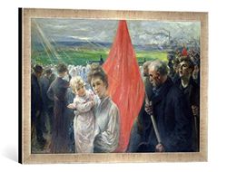 Kunst für Alle ' – Fotografía enmarcada de Paul Louis Delance a Strike at Saint Ouen, 1908, de impresión handgefertigten imágenes de Marco, 60 x 40 cm, Plata Raya