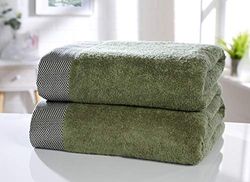 Rapport Tidal-Set di Lenzuola da Bagno, 2 Pezzi, Colore: Salvia, Cotone, 2pc