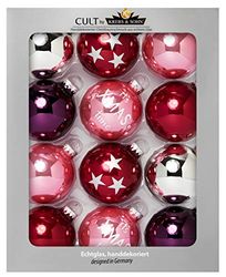 KREBS & SOHN 74764 Ball Natal ornament vermelho 12 peças(s) decoração de Natal - ornamentos de Natal (bola de Natal ornament, vermelho, 12 peças, caixa)