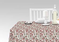 Doge Milano Nappe avec impression numérique, 100% Made in Italy Nappe antidérapante pour salle à manger, lavable et antitache, modèle de Noël - Rivera, cm 140x140