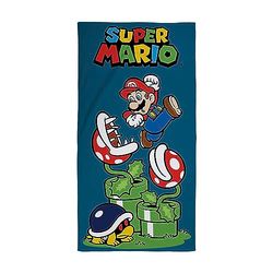 Character World Asciugamano ufficiale Nintendo Super Mario per bambini, super morbido al tatto, design salto, perfetto per casa, bagno, spiaggia e piscina, taglia unica, 70 cm x 140 cm