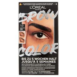 L'Oréal Paris Couleur pour sourcils pour un look éclatant et parfaitement soigné, couleur des sourcils sans ammoniaque, jusqu'à 10 applications par paquet, Brow Color, 1.0 noir