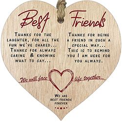 Plaque en bois en forme de cœur avec inscription « Best Friend Women » - Cadeau d'anniversaire ou de Noël pour femme - Décoration de Noël - Décoration à suspendre - Cadeau pour une amie ou une mariée