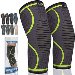 MODVEL Kniebraces voor kniepijn voor dames en heren, set van 2 kniebrace voor kniepijnset, kniebrace compressie mouw, kniebraces voor kniepijn, meniscusscheur, ACL & artritis pijnverlichting