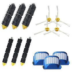 VacuumPal Vervangende Onderdelenset Inclusief Varkenshaar & Flexibele Beater Borstel & 3 Armed-3 Zijborstels & Aero Vac Filters voor iRobot Roomba 600 Serie 620 630 650 660 680 Stofzuiger.