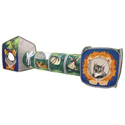 Kitty City Pop Open Jungle Combo, Cube Pliable pour Chat, Niche, lit pour Chat, Tunnel, Jouets pour Chat