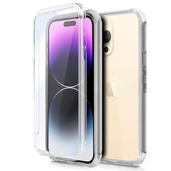 Custodia Cool Silicone 3D per iPhone 14 Pro MAX (trasparente anteriore + posteriore)