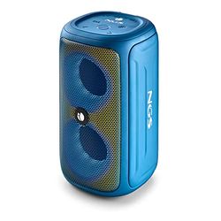 NGS ROLLER BEAST AZURE - Haut-parleur portable puissant 32w compatible avec la technologie Bluetooth 5.0 et TWA, lumières RVB, IPX5 résistant à l'eau et à la poussière, microphone, mains libres, Bleu.