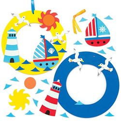 Baker Ross Kit di Decorazioni per ghirlande Marine, Confezione da 3, Assortiti, Colore, AW456