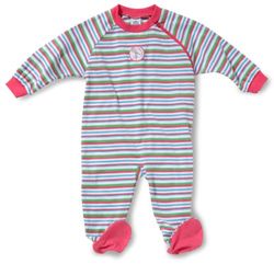 Sanetta Baby – pyjamas för flickor (singel), randig 220822, Rosa (3625), 74 cm