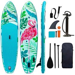 TIGERXBANG Zomer Kleurrijke Collectie SUP Board Stand Up Paddle Board | 320x82x15cm | voor Volwassenen/Kinderen | ISUP met complete kit-Flamingo