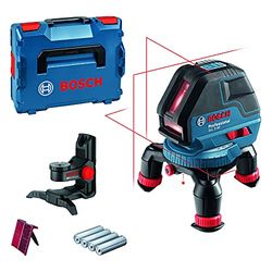 Bosch Professional Niveau laser GLL 3-50 (laser rouge, intérieur, portée : 10 m, 4 piles AA, support rotatif, support BM1, L-BOXX) Bleu