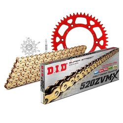 Zestaw łańcuchów DID Alu 520ZVM-X / 116 nieskończenie czerwony do HM CRE F 250 ccm rok prod. 2004-2006