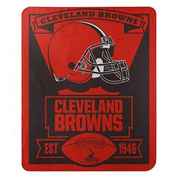 Northwest NFL Cleveland Browns Marque New Logo Printed Fleece Throw, 50" x 60", Brown