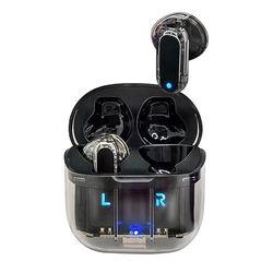 Cool Auricolari stereo Bluetooth Dual Pod Earbuds Crystal Nero