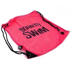 Bormioli nto Swim Malla Bolsa para el Equipo de natación Natación Funda con cordón, Color Rosa/Negro, tamaño Large