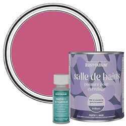 Rust-Oleum Pink Water-Resistant Bathroom Tile Paint in Gloss Finish - Raspberry Ripple 750ml