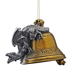 Design Toscano CL6230 Ornement De Noël - Humdinger le Sonneur dragon vacances Ornement gothique - Statue de dragon