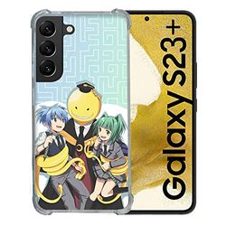 Cokitec wzmocnione szkłem hartowanym dla Samsung Galaxy S23 Plus Manga Assassination Classroom Kuro Trio
