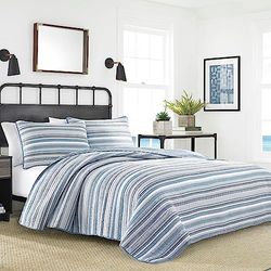 Nautica Parure de lit réversible en Coton avec taie d'oreiller Assortie, Essentiels pour dortoir, Gris Jettison, lit Simple