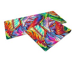 PLAYMATS Muismat - regenboogveren 90 cm x 40 cm - rubberen bureauonderlegger met antislip achterkant, ideaal voor werk en games