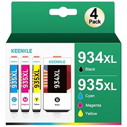 KEENKLE 934XL 935XL Cartucce Compatibil per HP 934 XL 935 XL per Officejet Pro 6230 6830 6835 OfficeJet 6820 6220 6812 6815 (1 Nero, 1 Ciano, 1 Magenta, 1 Giallo)