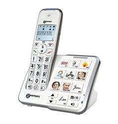 Geemarc Amplidect 295 Photo - Téléphone Fixe Amplifié avec Répondeur, Sonnerie Puissante et Grosses Touches Photo Personnalisables pour Personnes Agées - Perte Auditive Faible ou Moyenne - Version FR