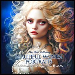 Beautiful Women Portraits Coloring Book: 40 Gorgeous grayscale Women Portraits full of details, with long hair and fantastic jewelry, inspiring, anti-stress, to celebrate female beauty