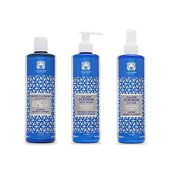 Valquer Pack Silver Platinum xampu, chicote, 400 ml, máscara de 275 ml e loção de 300 ml, para cabelo branco, cinzento, loiro e com cabelos brancos. Ideal para cabelos dourados com malakita e pantenol