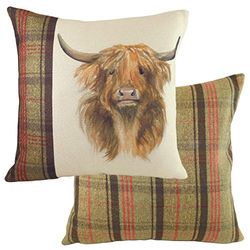 Evans Lichfield Hunter Highland Koe Polyester Gevuld kussen, Multi, 43 x 43cm