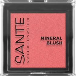 SANTE Naturkosmetik Mineral blush 01 ros, högpigmenterad rouge med ekologisk acaiolja för en strålande hy, delikat skimmer och lätt att blända, 5 g
