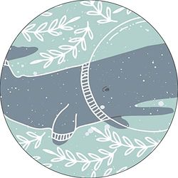 Bonateks, Round Digital Printed Mouse Pad, Non-Slip Base, for Office and Home, Diameter:22cm