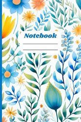 Blue, Yellow, Orange Flowers And Plants: Notebook