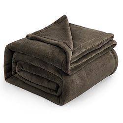 Bedsure Fleece Blanket for Bed - Soft Cosy Fluffy Throw Blankets, Warm Large Throws for Audlts, Brown, 220x240 cm