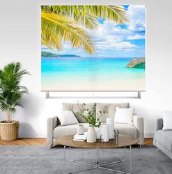 Blindecor Digital | Estor Enrollable Translúcido Estampado |Familia Paisaje| Modelo P-Caribean | 170 x 180 cm (Ancho por Alto) Tamaño de la Tela 166 x 175 cm | Estores para Ventanas