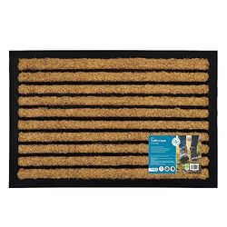 JVL Zerbino in fibra di cocco con retro in gomma, 40 x 60 cm, linee