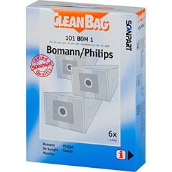 CleanBag 101 BOM 1 Sacchetti per aspirapolvere, come originali: B 23, B 24, B 26, contenuto: 6 sacchetti per aspirapolvere + 1 filtro motore