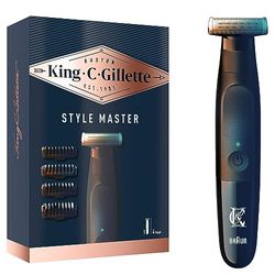 Gillette King C. Style Master, Regolabarba Uomo Senza Fili Per REGOLARE, RIFINIRE e RADERE La Barba Incolta Con Lama 4D E 4 Pettini Da 1, 3, 5 mm, IDEA REGALO UOMO