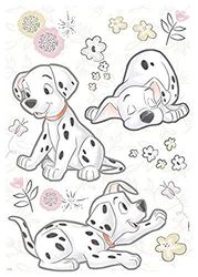 Komar Autocolantes da Disney Best of Friends, tamanho 50 x 70 cm, 20 peças, autocolantes de parede, autocolantes de parede, design de cão dálmata, para quarto de crianças, quarto de bebé, 14055 h