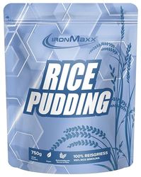 IronMaxx Rice Pudding – 750g | Harina de arroz instantánea para preparar pudín de arroz | Vegano, bajo en grasa y azúcar, ideal como fuente rápida de energía