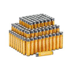 Amazon Basics - Pacote de 100 pilhas alcalinas AAA de alto desempenho, 1,5 volts, vida útil de 10 anos