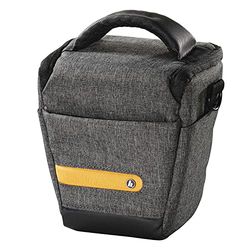Hama "Terra Camera Bag Made of Recycled Polyester (Photo Bag for Digital Camera 16 x 10 x 16 cm, Strap for Hanging as Shoulder Bag, Belt Loop for Carrying as a Bum Bag, Carry Handle) Grey