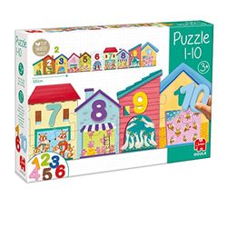 Jumbo Diset Goula Puzzle 1-10 - Puzzle éducatif enfants en carton et bois - Dès 3 ans - Français