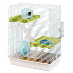 Ferplast HAMSTER TRIS Vertical Hamster Cage - Multi-Level Fun and Compact Design for Hamsters with Accessories, Easy Clean, 46x29xh58 cm