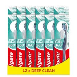COLGATE - Brosse à Dents Colgate 360 Deep Clean - Brins Souples - Pack Famille - Lot de 12 Brosses à Dents