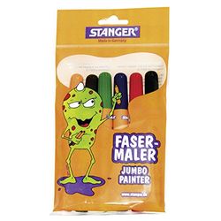 Stanger 430002 viltstift Jumbo, set van 6, PB, zwart/blauw/rood/groen/geel