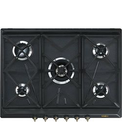 SMEG SRV876AOGH, placa de gás COLONIAL, antracite (brass knobs)