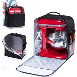 BAGSPRITE Copertura per mixer con base scorrevole per elettrodomestici, compatibile con mixer KitchenAid, borsa portaoggetti per 6/7/8 litri, con tasche per accessori e accessori per utensili da